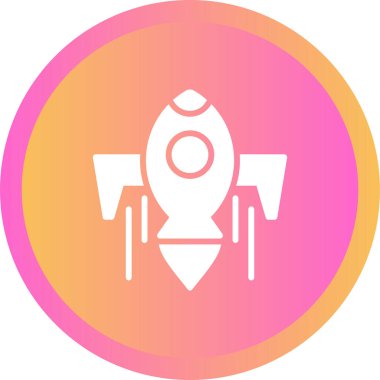 Roket web simgesi, vektör çizim