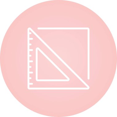 Üçgen cetvel ağ simgesi, vektör illüstrasyonu