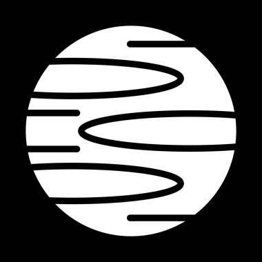 Gezegen simgesi, ağ basit illüstrasyon