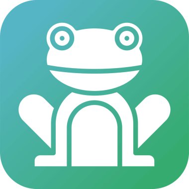 kurbağa simgesi, vektör illüstrasyonu