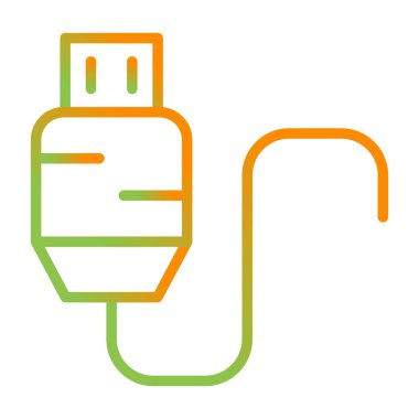 Usb Kablo ağ simgesi vektör illüstrasyonu