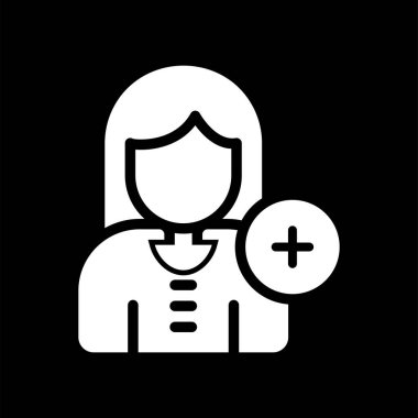 Stetoskop ikonu olan kadın doktor. izole edilmiş düz sembol çizimi.