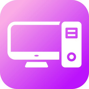 Masaüstü Bilgisayar Web simgesi vektör çizimi