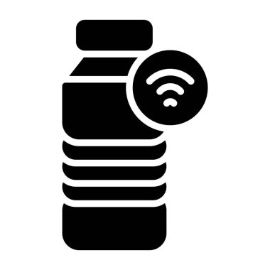 Fitness Akıllı Su Şişe Ağı vektör çizimi