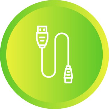 yazıcı kablo simgesi basit illüstrasyon