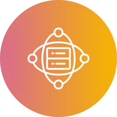 Küme Sunucusu Web simgesi vektör illüstrasyonu 