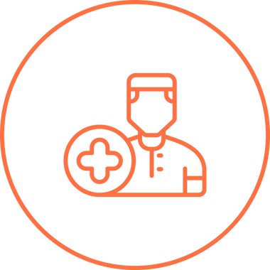 Doktor. Web simgesi basit illüstrasyon