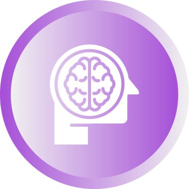 Beyin. Web simgesi basit illüstrasyon