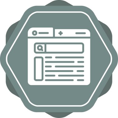 Tarayıcı. Web simgesi basit illüstrasyon