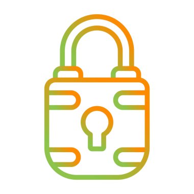 Asma kilit simgesi, basit vektör illüstrasyonu 