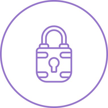 Asma kilit simgesi, basit vektör illüstrasyonu 