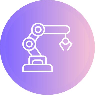 Robotik kol simgesi, vektör illüstrasyon