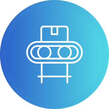 Uzun gölgeli beyaz çizgi elektrikli demir ikonu. Buhar makinesi. Mavi daire düğmesi. vektör