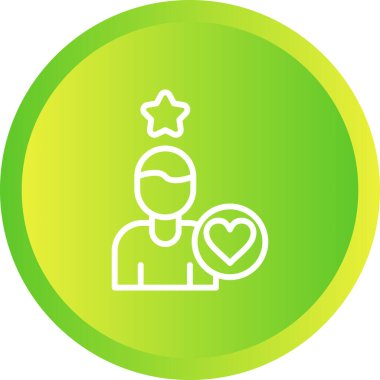 Aşk vektör çizgisi simgesine sahip eşsiz bir adam