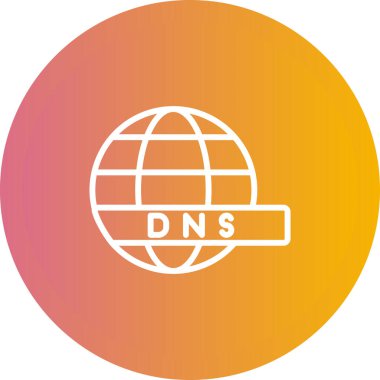 DNS Sunucu Web simgesi vektör çizimi