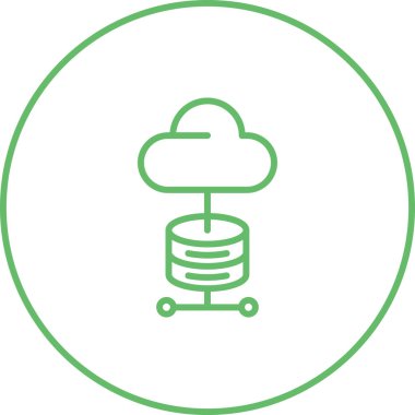 bulut hesaplama vektör çizgisi simgesi