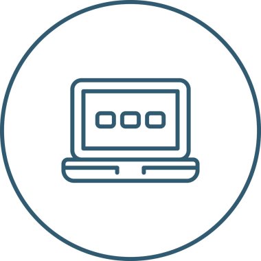 dizüstü bilgisayar simgesi, web basit illüstrasyon