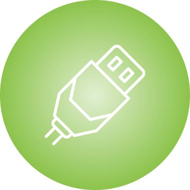 Usb Kablo ağ simgesi vektör illüstrasyonu