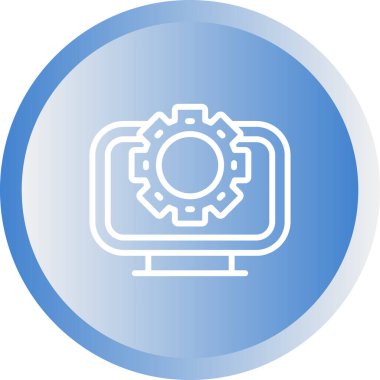 Masaüstü Bilgisayar Web simgesi vektör çizimi