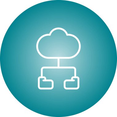 Bulut bilgi işlem simgesi. Beyaz arka plan üzerinde Internet düğmesi.