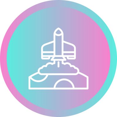 Roket web simgesi, vektör çizim