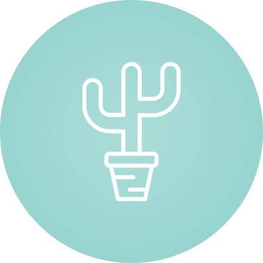 kaktüs web simgesi, vektör çizim 
