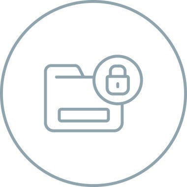 Belge Güvenlik Web simgesi vektör illüstrasyonu