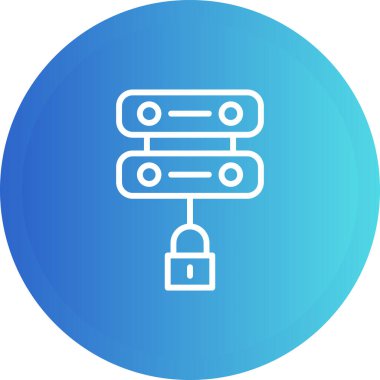 Sunucu Güvenliği Web simgesi vektör illüstrasyonu 