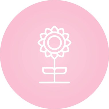 beautiful flower vector line icon