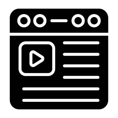 Video oynatıcı ikon vektör illüstrasyonu