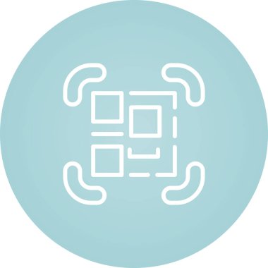 QR Kod Tarayıcı Web simgesi, vektör illüstrasyonu