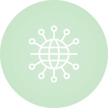 küresel ağ simgesi. Web için dünya haritası vektör simgelerinin basit çizimi