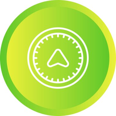 Beyaz arkaplanı olan bir pusulanın vektör çizimi