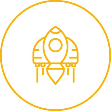 Roket web simgesi, vektör çizim