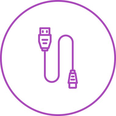 yazıcı kablo simgesi basit illüstrasyon