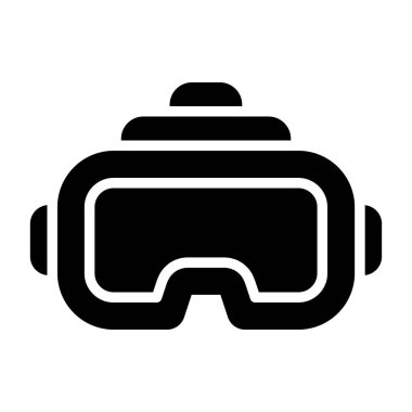 Sanal Gerçeklik Kulaklığı web simgesi, vektör illüstrasyonu