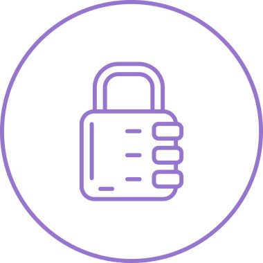 Asma kilit simgesi, basit vektör illüstrasyonu 