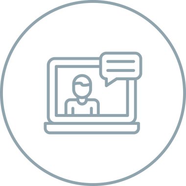 Online eğitim. Web simgesi vektör illüstrasyonu