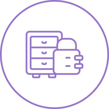 Otelde. Web simgesi basit illüstrasyon