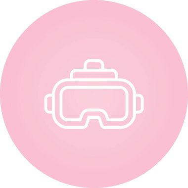 Sanal Gerçeklik Kulaklığı web simgesi, vektör illüstrasyonu