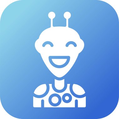 Robot simgesi soyut arkaplanda izole edildi