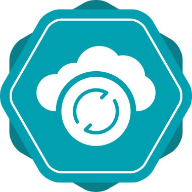 Bulut hesaplama yuvarlak vektör simgesi