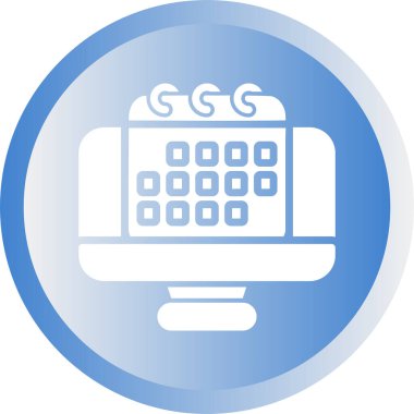 Masaüstü Bilgisayar Web simgesi vektör çizimi