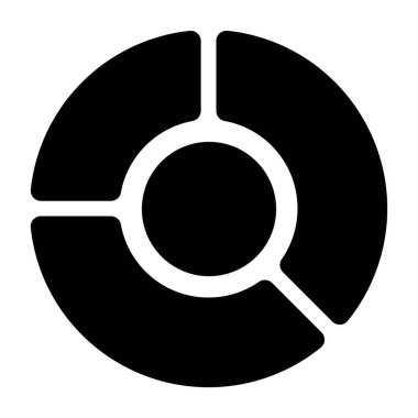 Pasta grafiği düz vektör simgesi