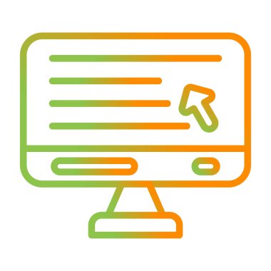 Masaüstü Bilgisayar Web simgesi vektör çizimi