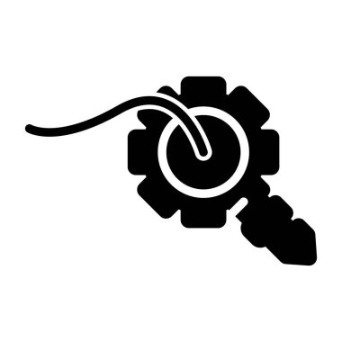 yaprak glyph ikon vektör illüstrasyonlu dişli