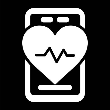 Puls vektör simgesi olan akıllı telefon