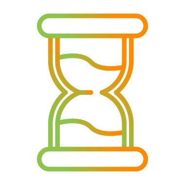 Kum saati simgesi, ince renk tasarımı, vektör illüstrasyonu