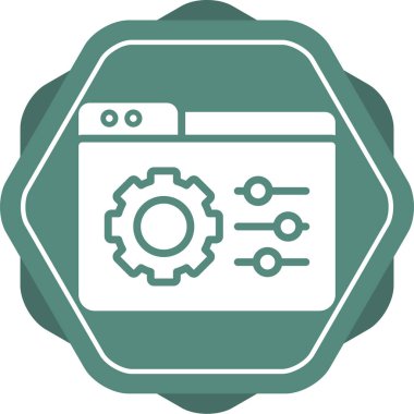 Uzun gölgeli dişli vektör simgesi