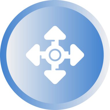 Mavi ve beyaz bir ikonun vektör illüstrasyonu